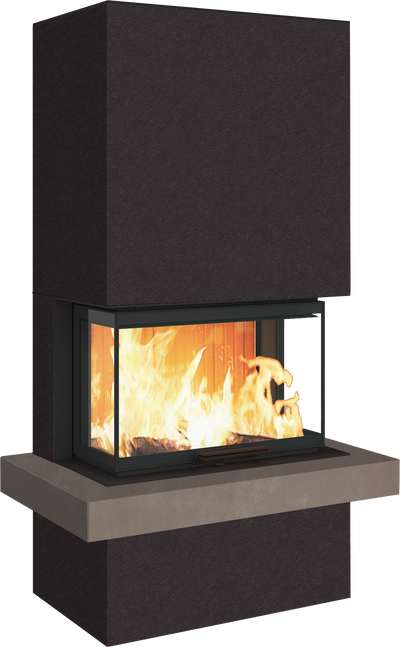 Neocube P24 FLR -Keramik Oberteil und Unterteil Bera Ice FF, Feuertisch Beren Black soft