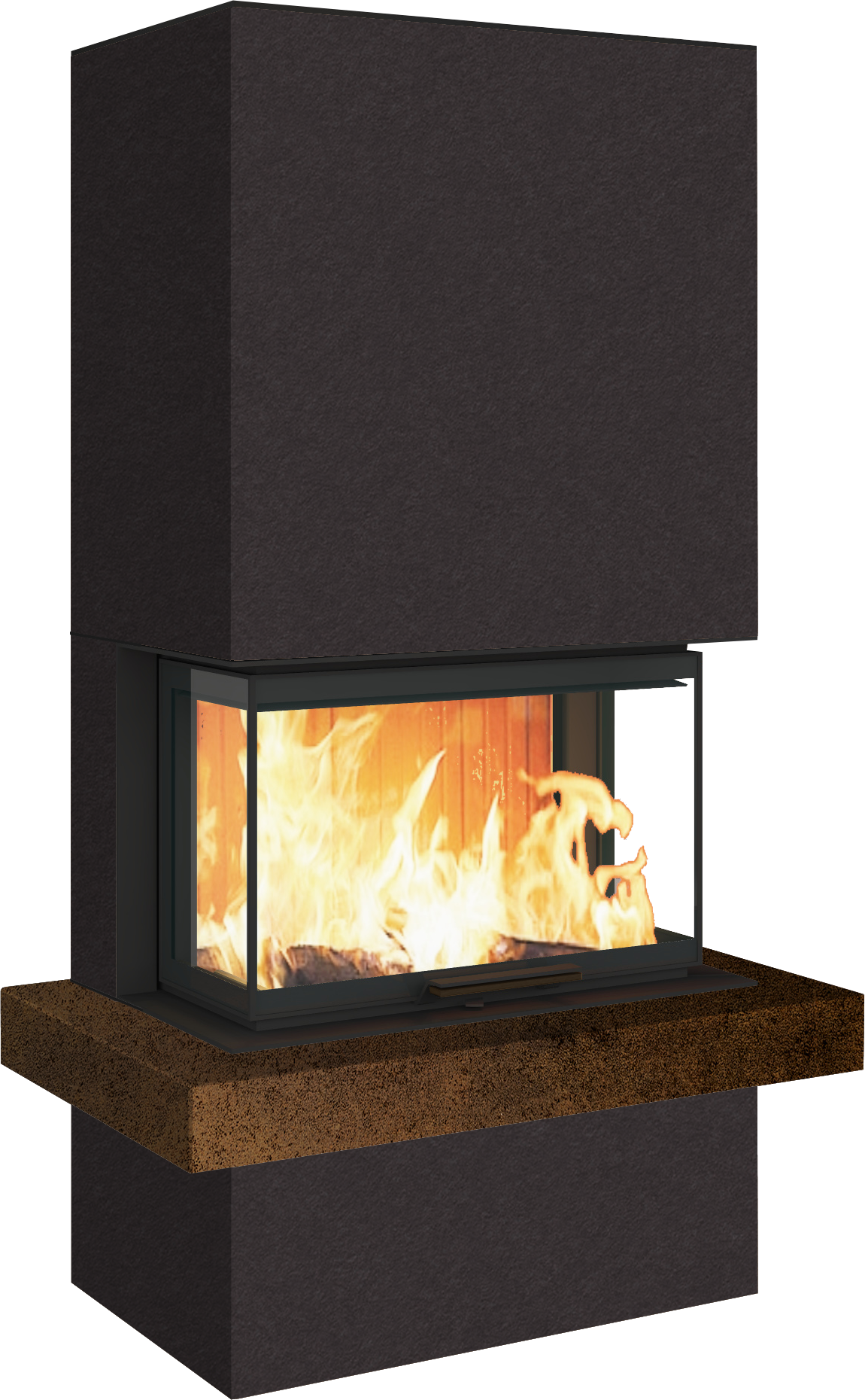 Neocube P24 FLR -Keramik Oberteil und Unterteil Bera Ice FF, Feuertisch Beren Black soft