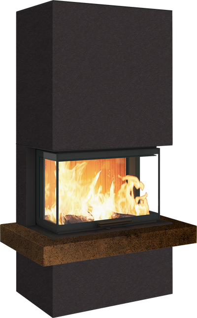 Neocube P24 FLR -Keramik Oberteil und Unterteil Bera Ice FF, Feuertisch Beren Black soft
