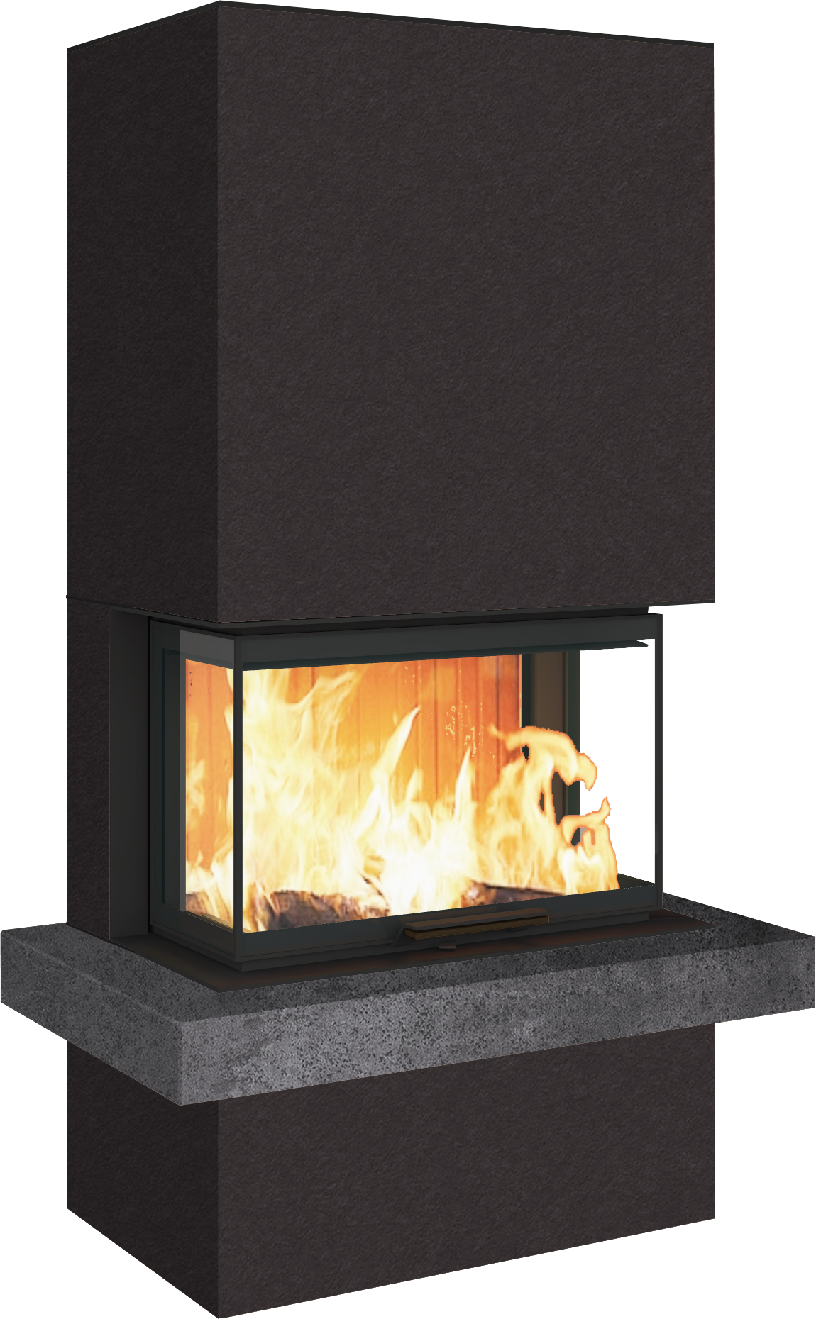 Neocube P24 FLR -Keramik Oberteil und Unterteil Bera Ice FF, Feuertisch Beren Black soft