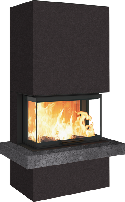 Neocube P24 FLR -Keramik Oberteil und Unterteil Bera Ice FF, Feuertisch Beren Black soft