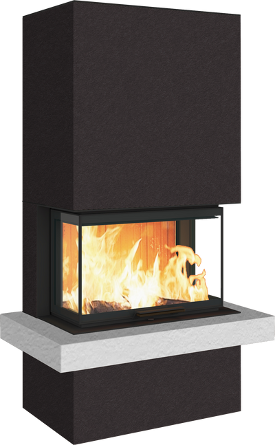 Neocube P24 FLR -Keramik Oberteil und Unterteil Bera Ice FF, Feuertisch Beren Black soft