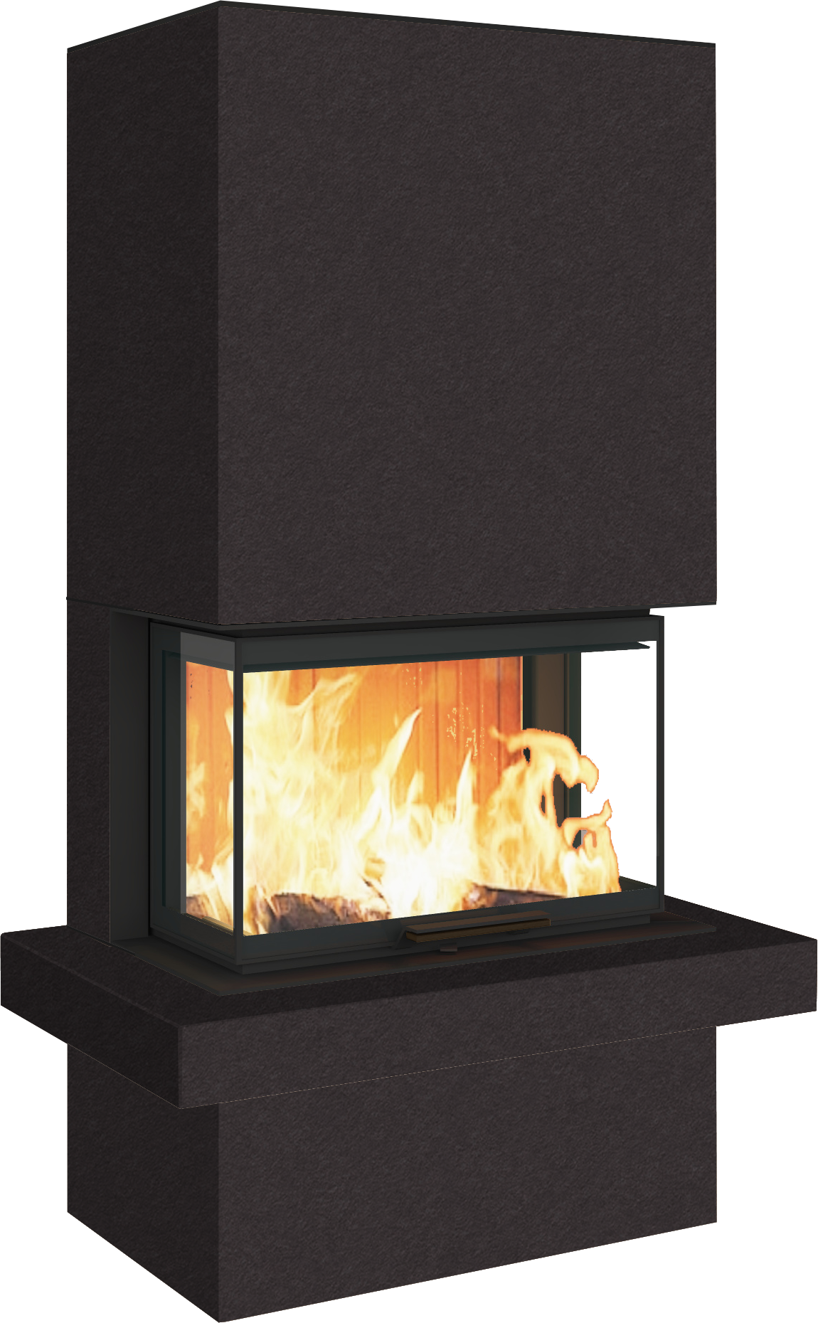 Neocube P24 FLR -Keramik Oberteil und Unterteil Bera Ice FF, Feuertisch Beren Black soft