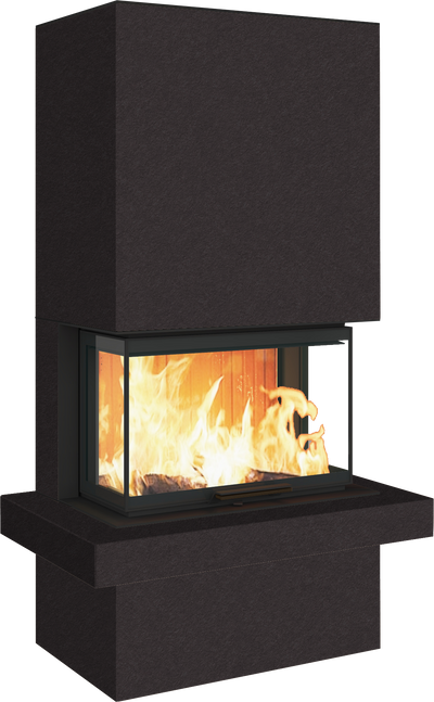 Neocube P24 FLR -Keramik Oberteil und Unterteil Bera Ice FF, Feuertisch Beren Black soft