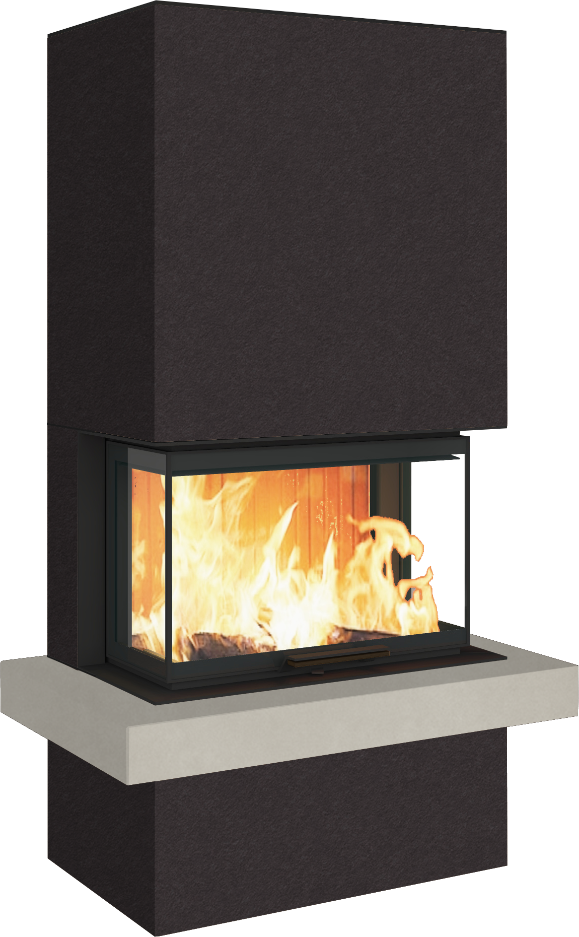 Neocube P24 FLR -Keramik Oberteil und Unterteil Bera Ice FF, Feuertisch Beren Black soft