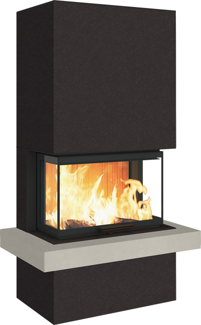 Neocube P24 FLR -Keramik Oberteil und Unterteil Bera Ice FF, Feuertisch Beren Black soft