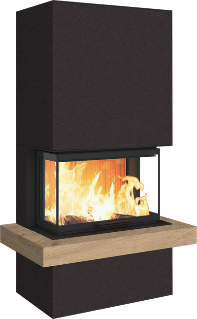 Neocube P24 FLR -Keramik Oberteil und Unterteil Bera Ice FF, Feuertisch Beren Black soft
