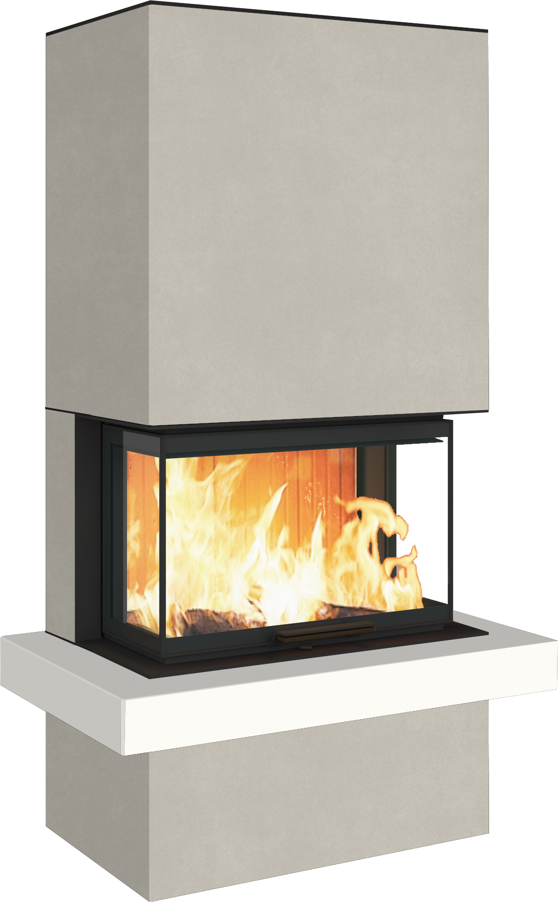 Neocube P24 FLR -Keramik Oberteil und Unterteil Bera Ice FF, Feuertisch Beren Black soft