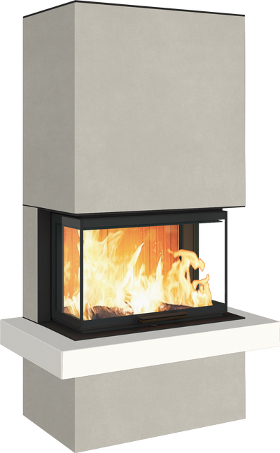 Neocube P24 FLR -Keramik Oberteil und Unterteil Bera Ice FF, Feuertisch Beren Black soft