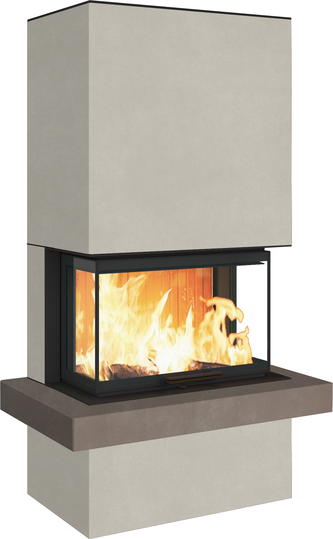 Neocube P24 FLR -Keramik Oberteil und Unterteil Bera Ice FF, Feuertisch Beren Black soft