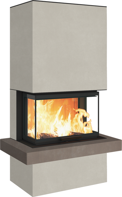 Neocube P24 FLR -Keramik Oberteil und Unterteil Bera Ice FF, Feuertisch Beren Black soft