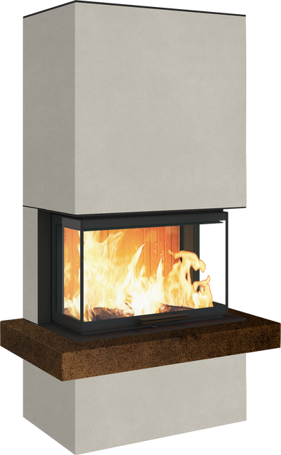 Neocube P24 FLR -Keramik Oberteil und Unterteil Bera Ice FF, Feuertisch Beren Black soft