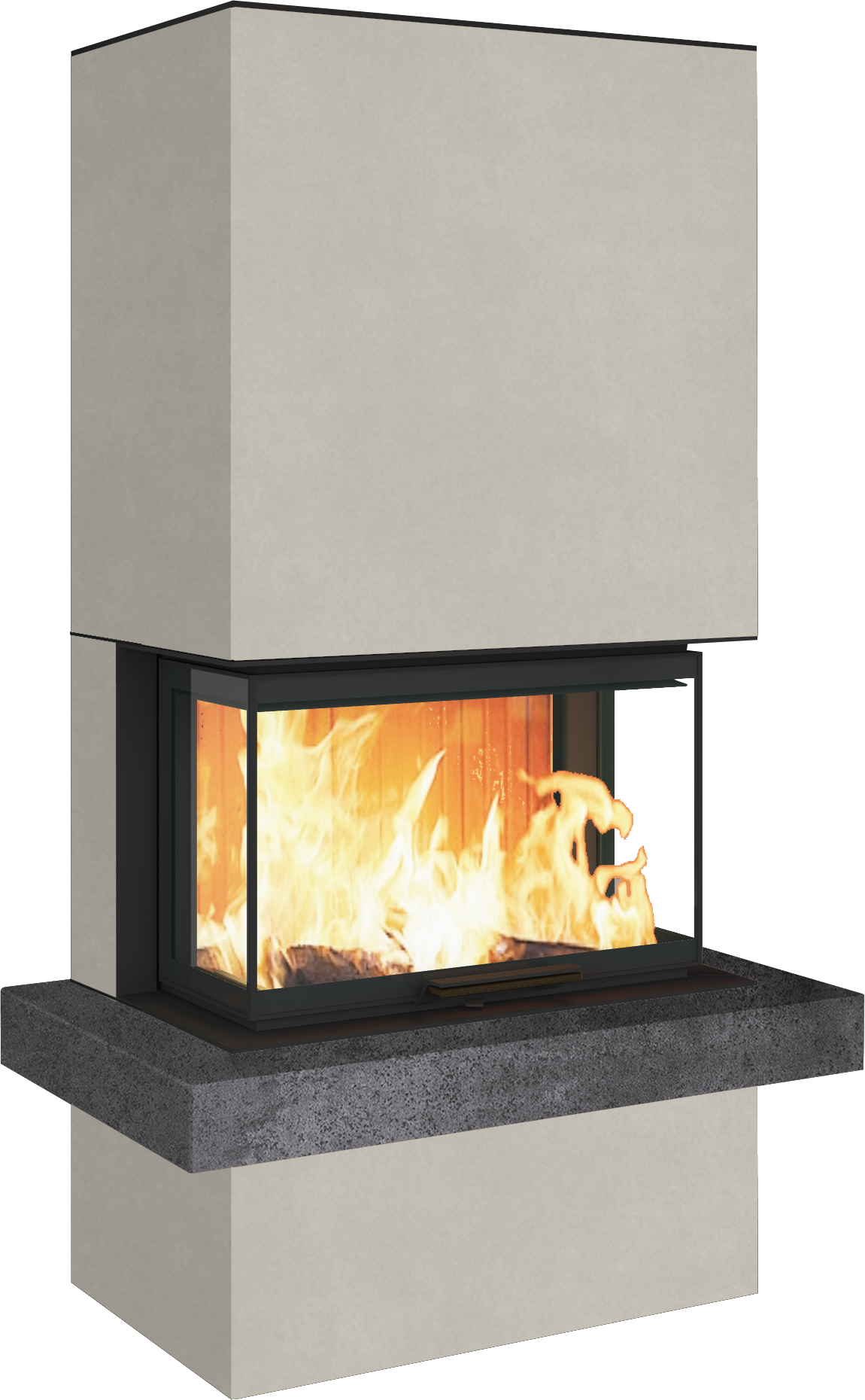 Neocube P24 FLR -Keramik Oberteil und Unterteil Bera Ice FF, Feuertisch Beren Black soft