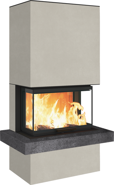 Neocube P24 FLR -Keramik Oberteil und Unterteil Bera Ice FF, Feuertisch Beren Black soft
