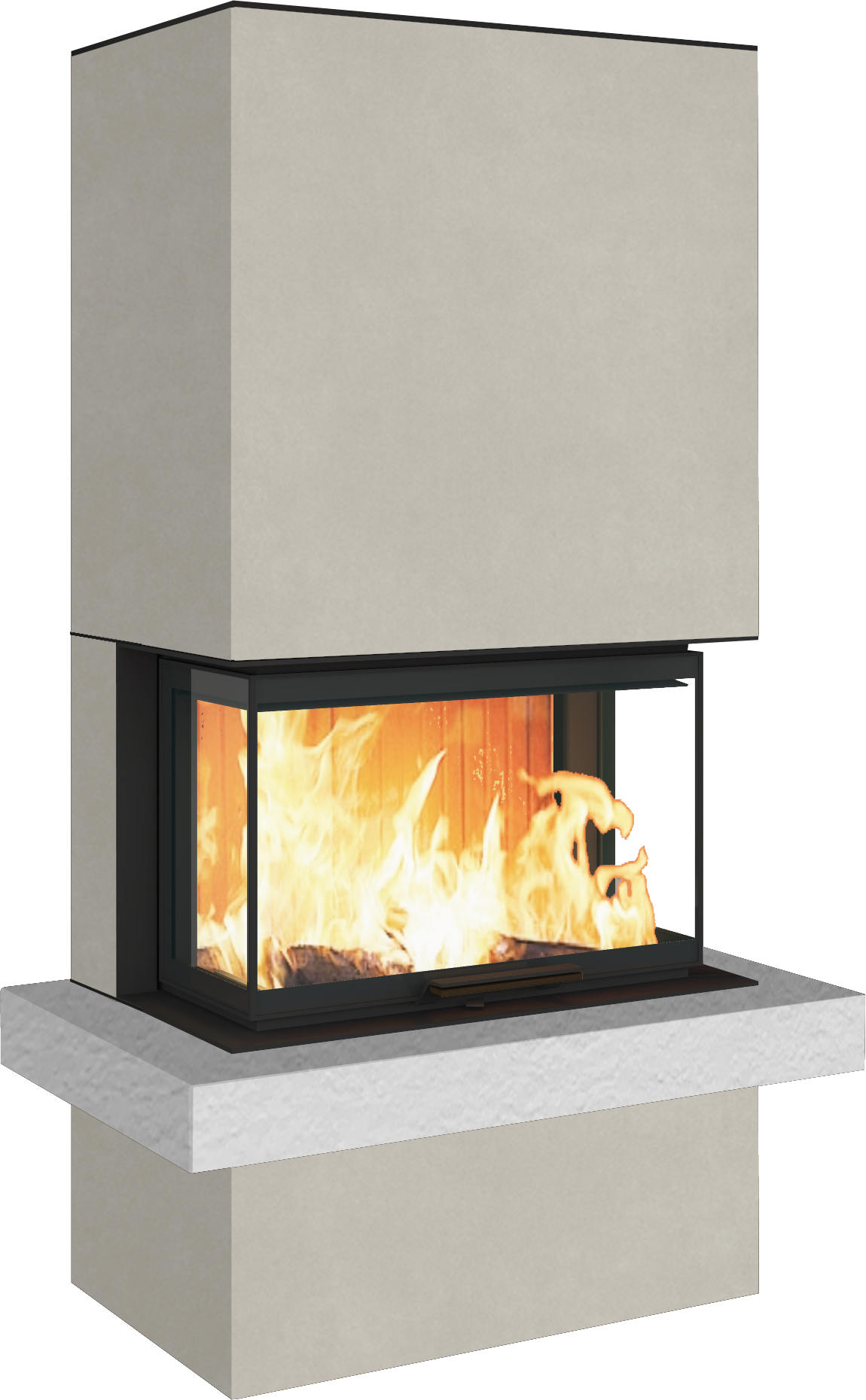 Neocube P24 FLR -Keramik Oberteil und Unterteil Bera Ice FF, Feuertisch Beren Black soft