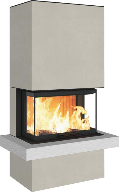 Neocube P24 FLR -Keramik Oberteil und Unterteil Bera Ice FF, Feuertisch Beren Black soft