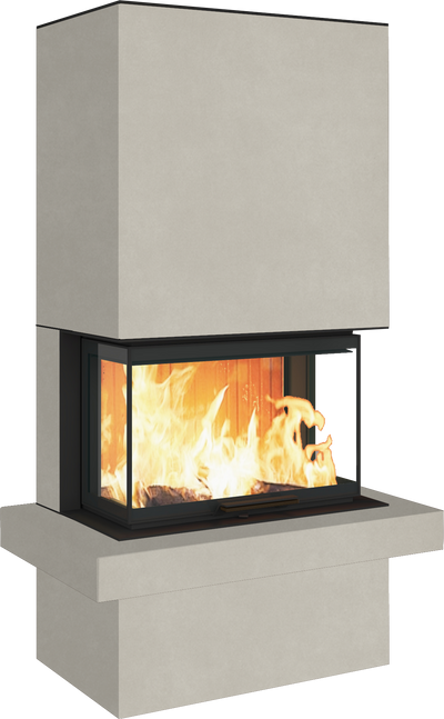 Neocube P24 FLR -Keramik Oberteil und Unterteil Bera Ice FF, Feuertisch Beren Black soft