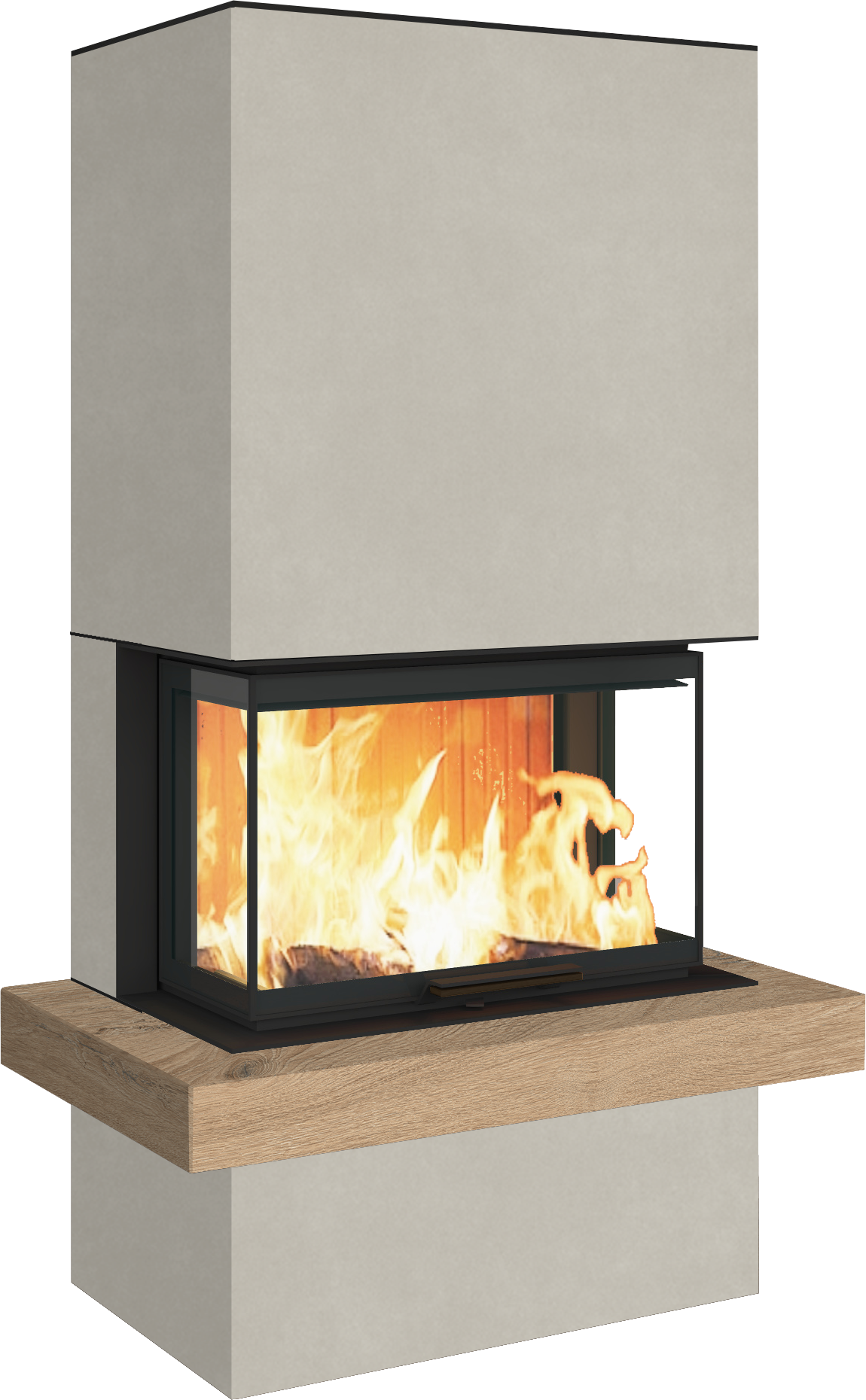 Neocube P24 FLR -Keramik Oberteil und Unterteil Bera Ice FF, Feuertisch Beren Black soft