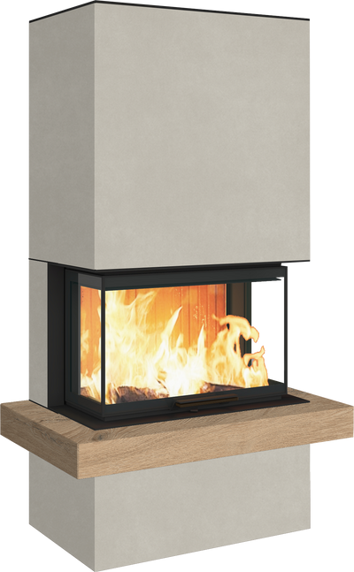 Neocube P24 FLR -Keramik Oberteil und Unterteil Bera Ice FF, Feuertisch Beren Black soft