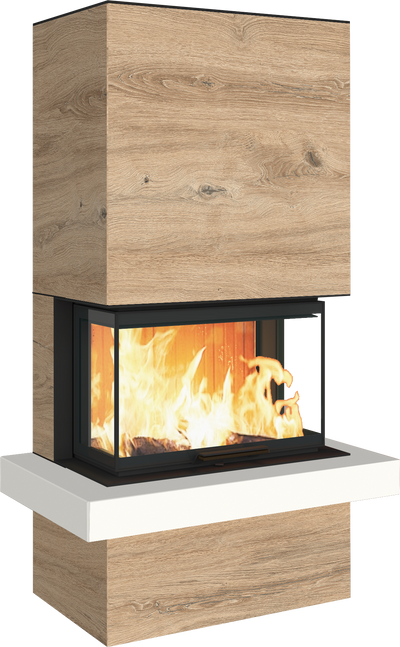 Neocube P24 FLR -Keramik Oberteil und Unterteil Bera Ice FF, Feuertisch Beren Black soft