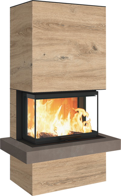 Neocube P24 FLR -Keramik Oberteil und Unterteil Bera Ice FF, Feuertisch Beren Black soft