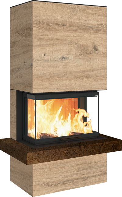 Neocube P24 FLR -Keramik Oberteil und Unterteil Bera Ice FF, Feuertisch Beren Black soft