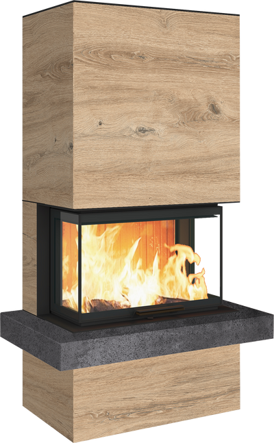 Neocube P24 FLR -Keramik Oberteil und Unterteil Bera Ice FF, Feuertisch Beren Black soft