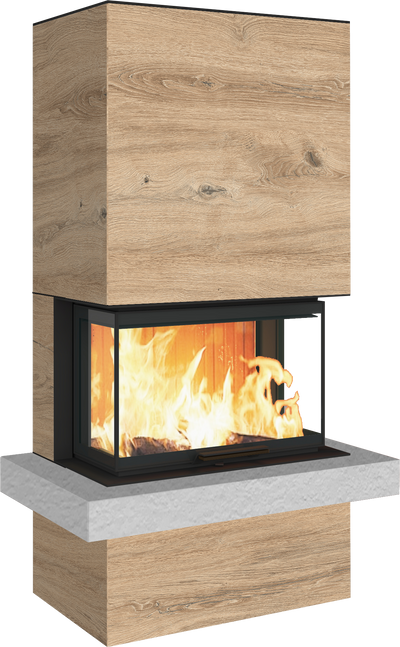 Neocube P24 FLR -Keramik Oberteil und Unterteil Bera Ice FF, Feuertisch Beren Black soft