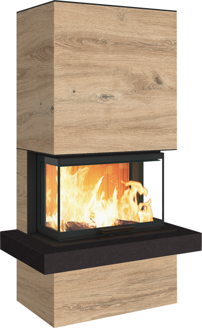 Neocube P24 FLR -Keramik Oberteil und Unterteil Bera Ice FF, Feuertisch Beren Black soft