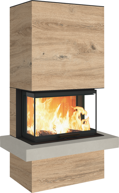 Neocube P24 FLR -Keramik Oberteil und Unterteil Bera Ice FF, Feuertisch Beren Black soft