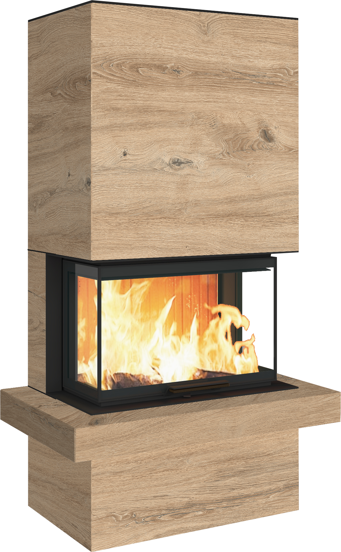 Neocube P24 FLR -Keramik Oberteil und Unterteil Bera Ice FF, Feuertisch Beren Black soft