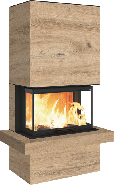 Neocube P24 FLR -Keramik Oberteil und Unterteil Bera Ice FF, Feuertisch Beren Black soft