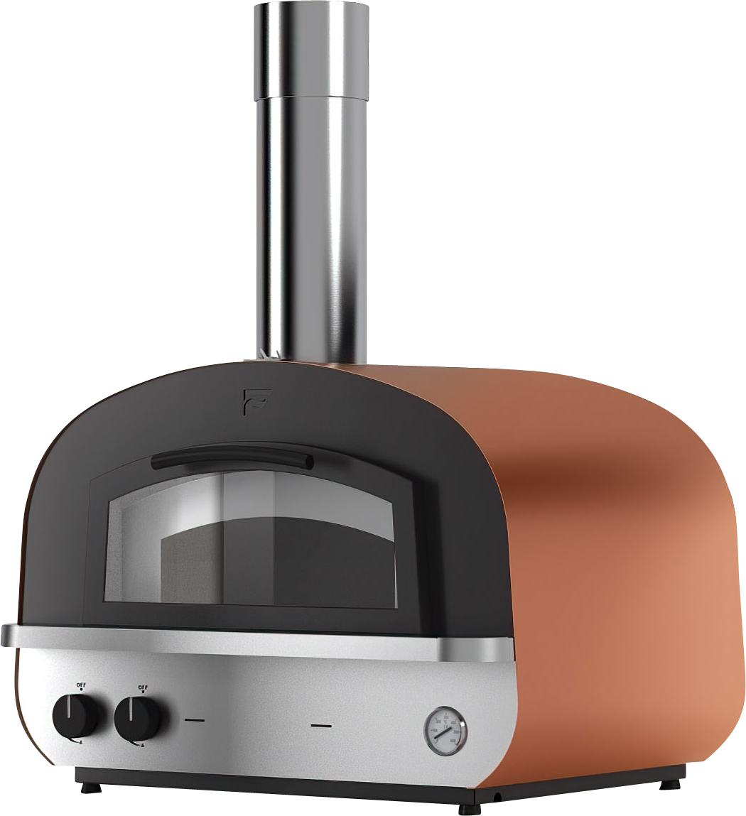 Piero Gas-/Holz-Pizza- und Brotbackofen 40/60 cm – ohne Unterbau, Cuivre Metallisiert