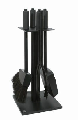 Kaminbesteck Black Mini Tower 4, 4teilig, schwarz, Edelstahl, Griffe schwarz