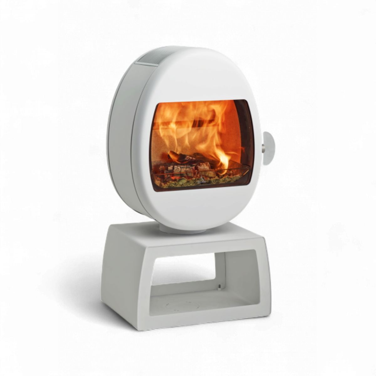 Scan 66-4 White with Base, Wood-Burning Stove