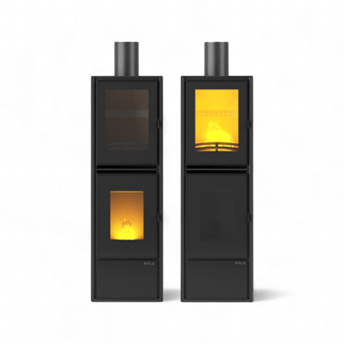 Twin poêle mixte avec corps noir, poêle mixte