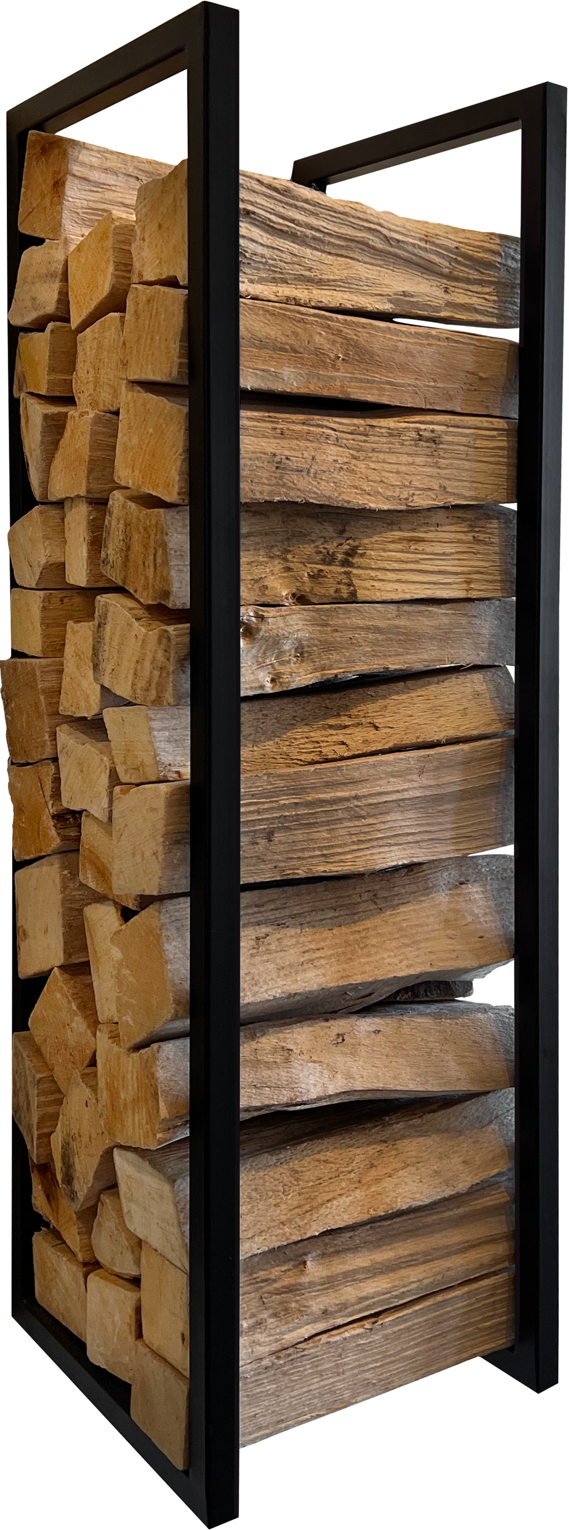 Wand-Holzregal Stahl - Schwarz