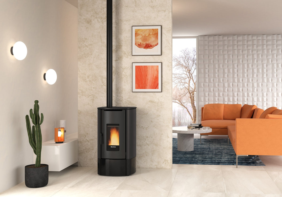 Extraflame Angy Top Pelletofen im Wohnraum