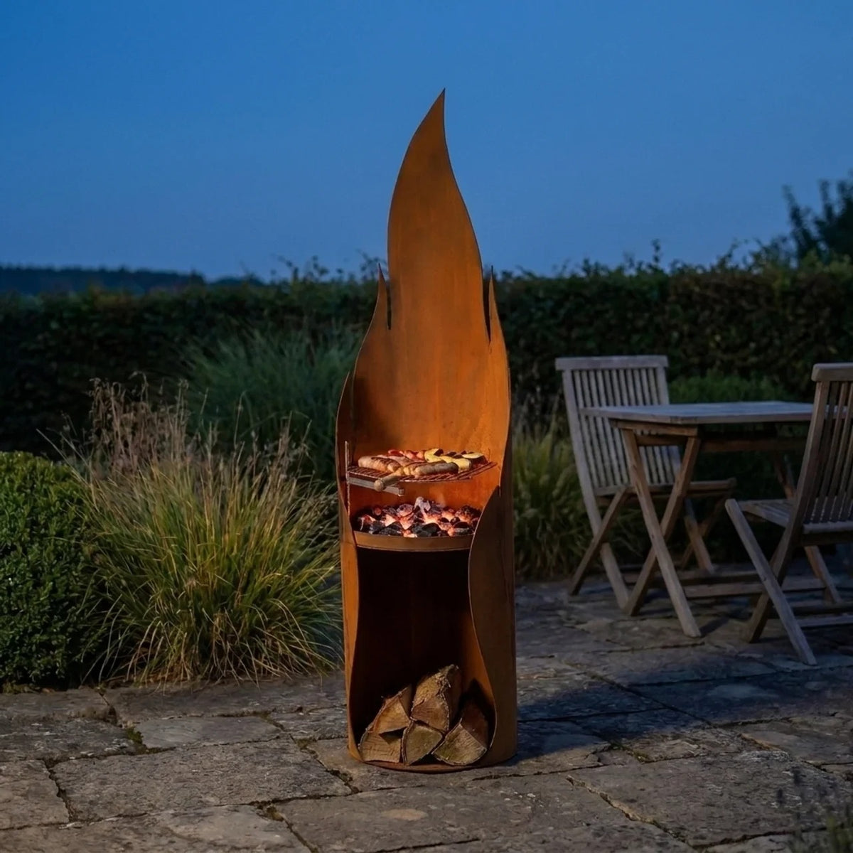 Colonne de feu Flammenträume, cheminée d'extérieur