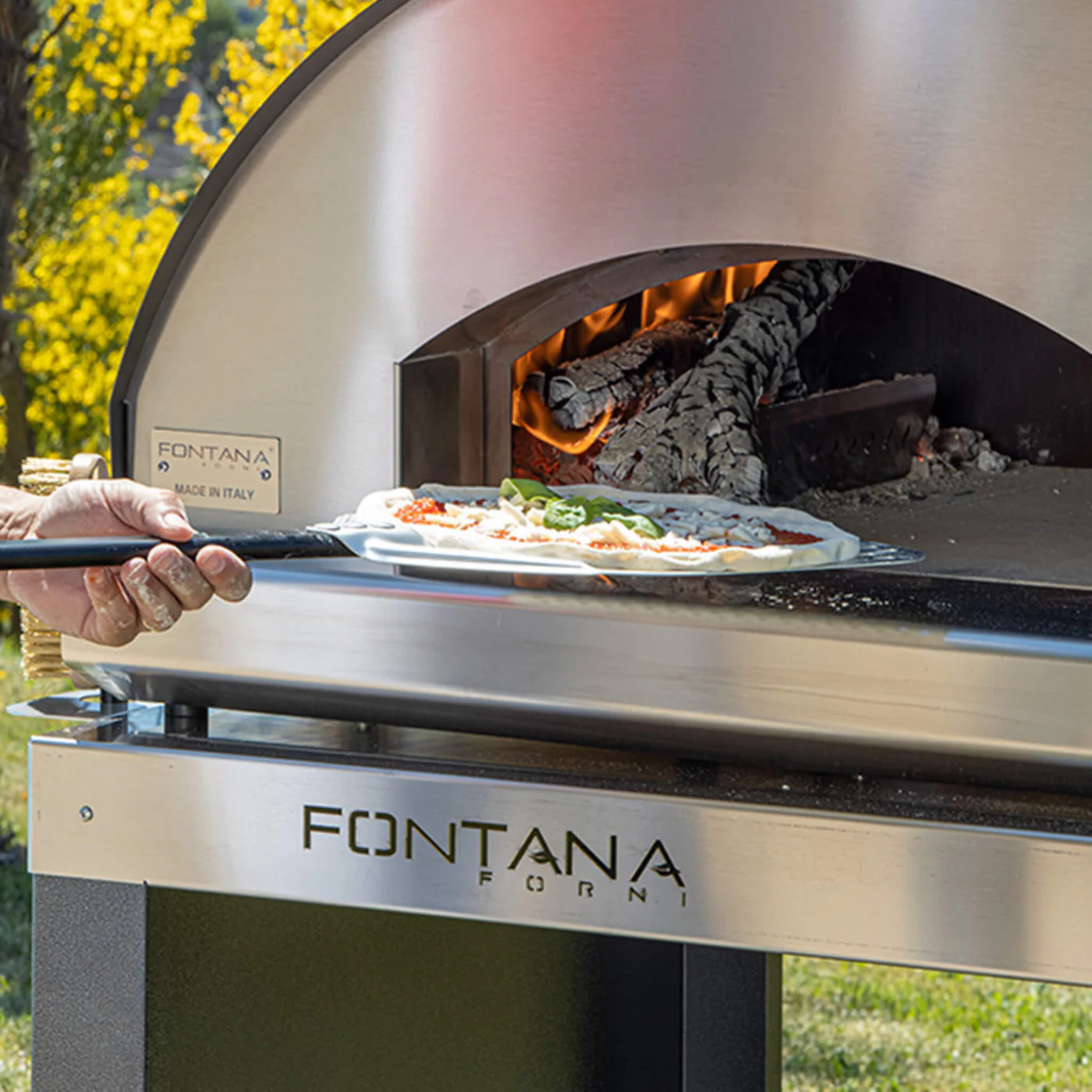 Marinara Pizza- und Brotbackofen 80/80 cm – inkl. Unterbau, Edelstahl