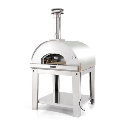Marinara Pizza- und Brotbackofen 80/80 cm – inkl. Unterbau, Edelstahl