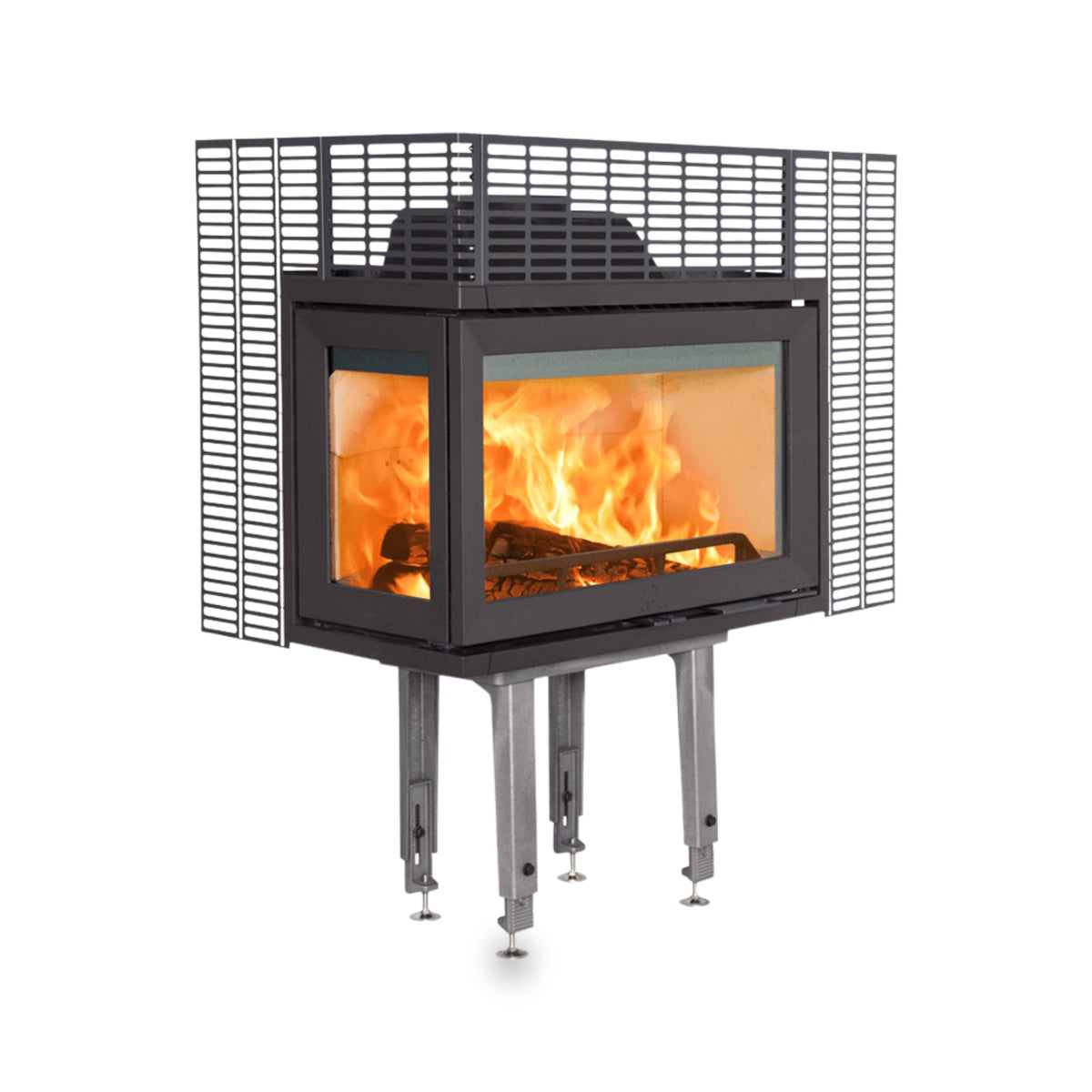 Jotul I 620, Kamineinsatz, Glas vorne und links, Ansicht 3