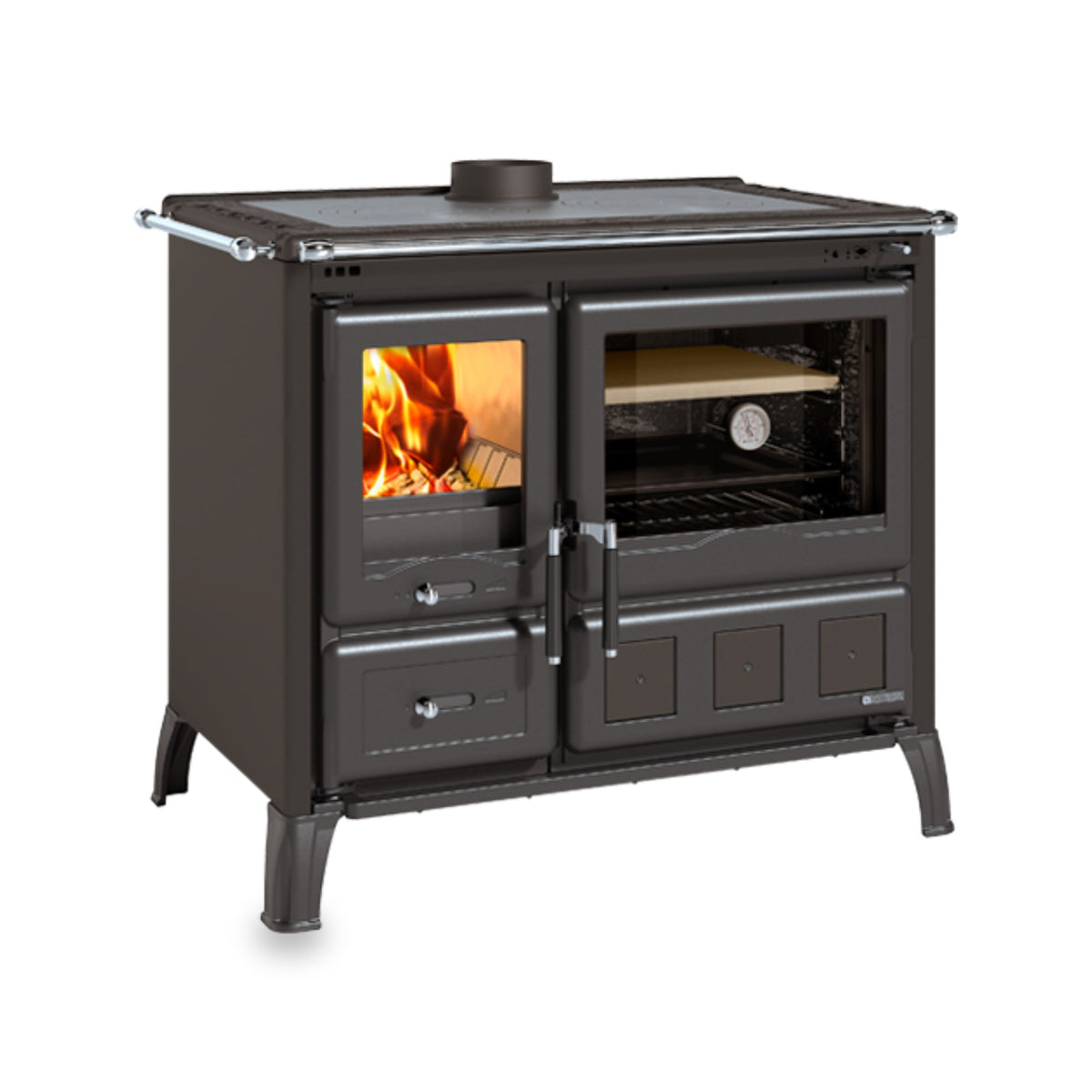 La Nordica Gardenia XXL Holzherd in Anthrazit-Schwarz