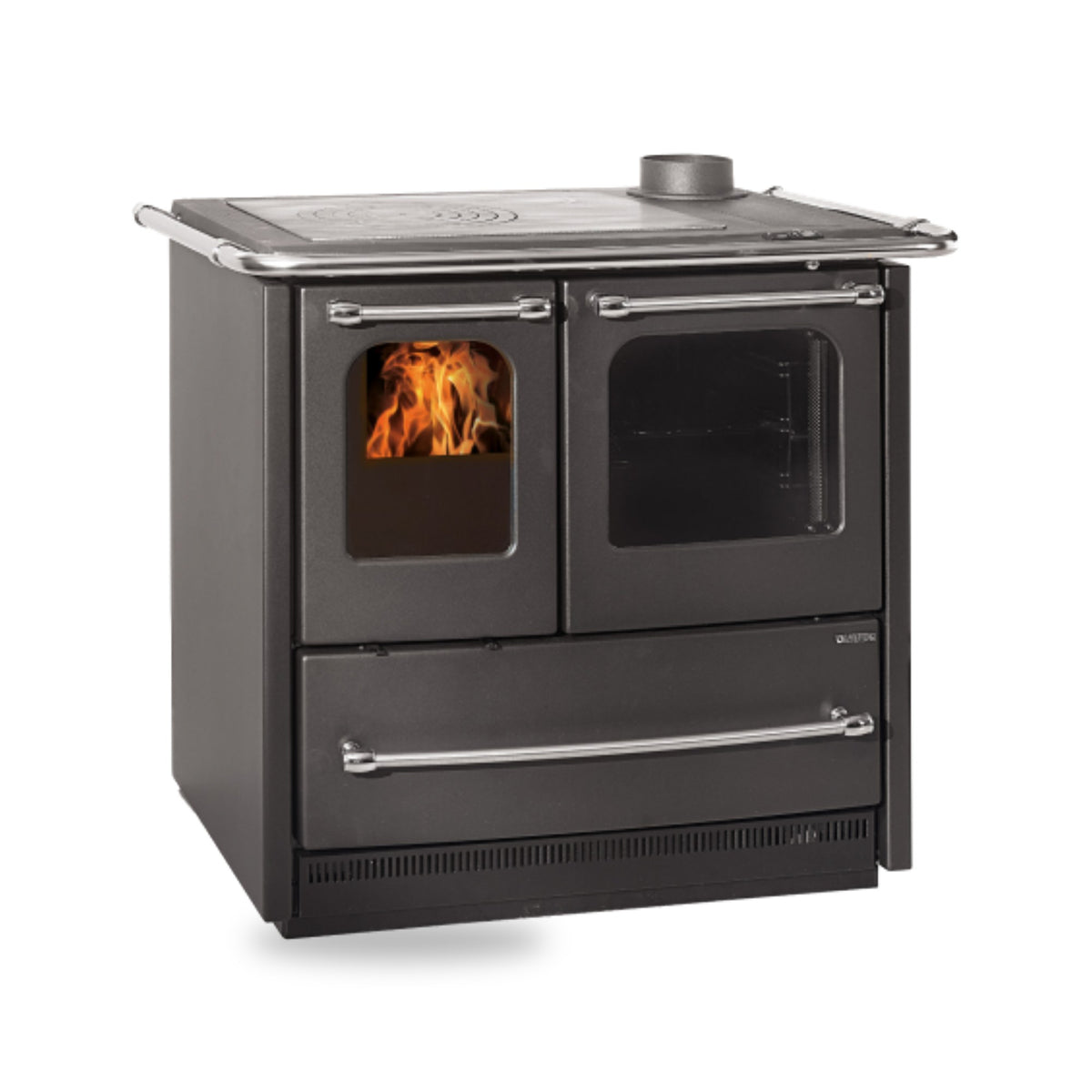 La Nordica Sovrana Easy Evo 2.0 Holzherd in Anthrazit-Schwarz