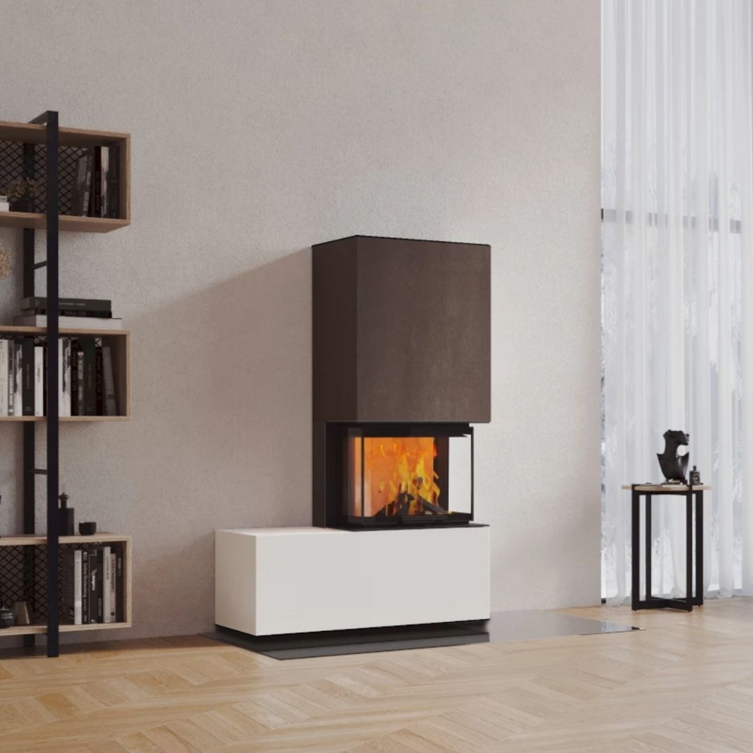 Neocube P13 FLR - Keramik Oberteil Phedra, Unterteil Nero Zimbabwe, Bank links