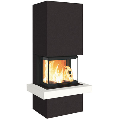 neocube P14 / Ofen: Granito Black - Feuersims: Arctic White