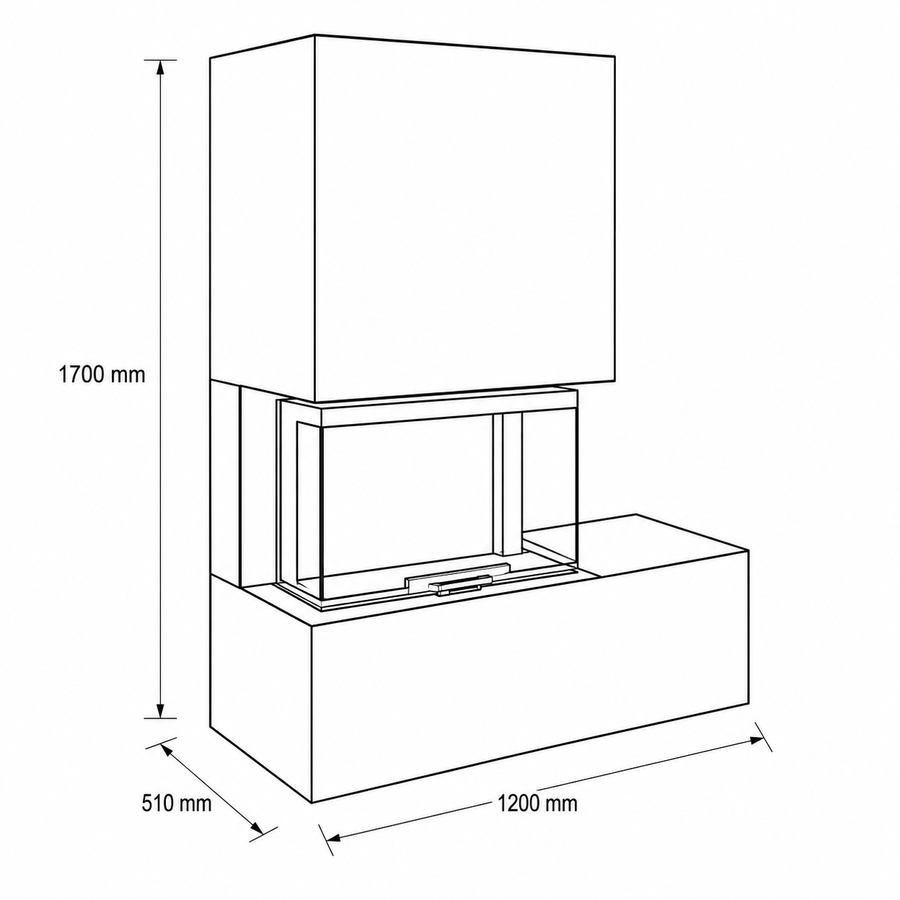 Masszeichnung Neocube P22 -  Keramik Arctic White, Unterteil Basalt Grey satin