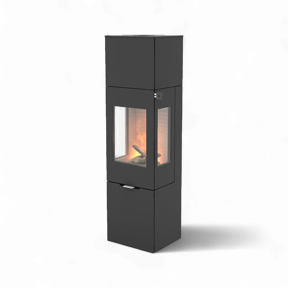 Attika Nexo 160 acier noir, poêle à bois