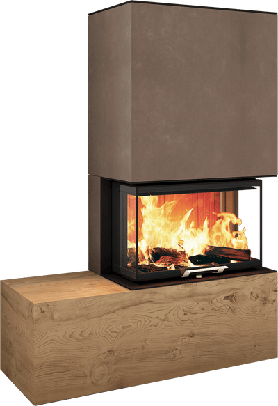 Neocube P23 - Keramik Oberteil und Unterteil Iron Corten Bank links
