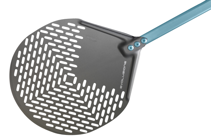 Profi - Pizzaschaufel perforierter und beschichteter Teller rund 33 cm